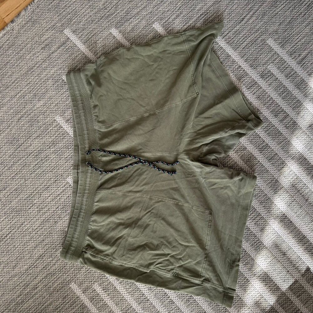 Rhone Cotton Lounge Shorts | Size XXL | Olive Green with Rope Drawstring